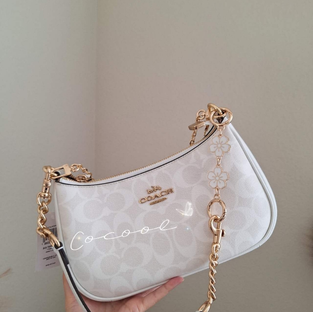 NWT Authentic Coach teri shoulder bag CA548 Glacierwhite color - Picture 5 of 12